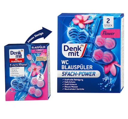 Туалетний блок для унітазу Denkmit WC Blauspüler Flower, 2 шт