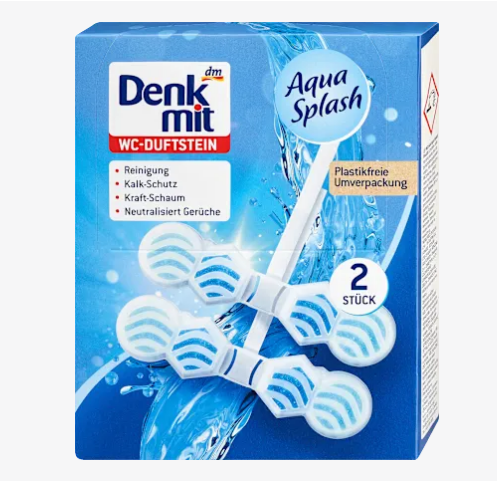 Туалетний блок для унітазу Denkmit WC Duftstein Aqua Splash, 2 шт