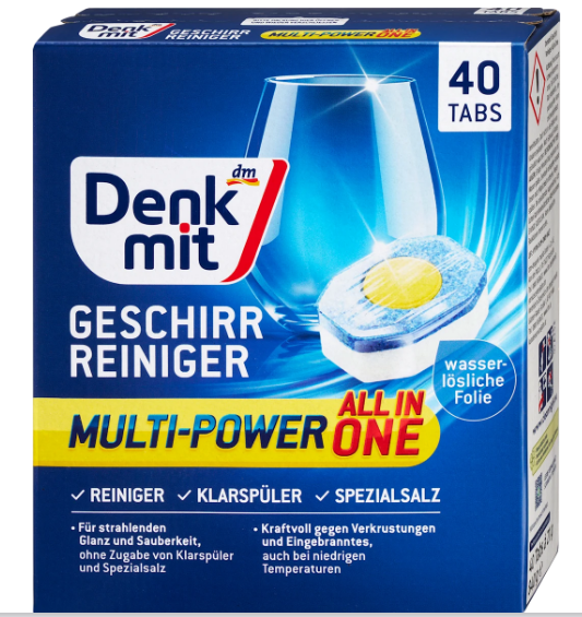 Таблетки Denkmit для посудомоечной машины Multi-Power 12, 40 шт.