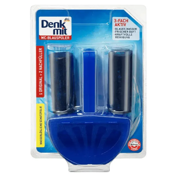 Освежитель для унитаза Denkmit WC Blauspüler 3-Fach Aktiv, 3 шт