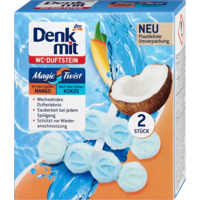 Блок для унітазу Denkmit Magic Twist  Mango&Kokos, 2 шт