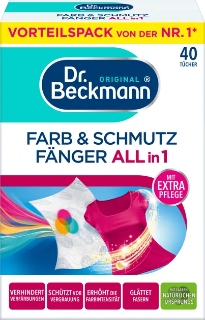 Салфетки для сбора краски и грязи Dr.Beckmann, 40 шт FARB&SCHMUTZ FÄNGER ALL in 1