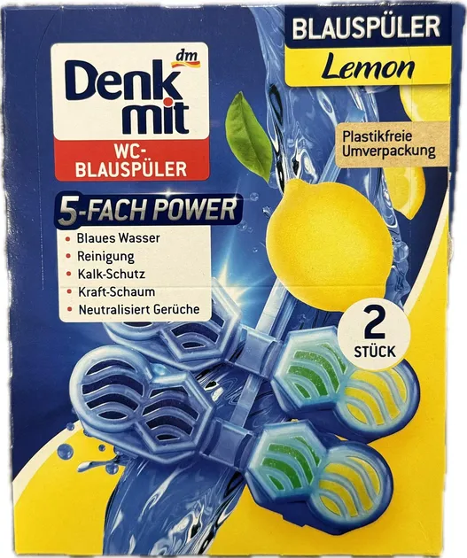 Туалетний блок для унітазу Denkmit Лимон, 2 шт