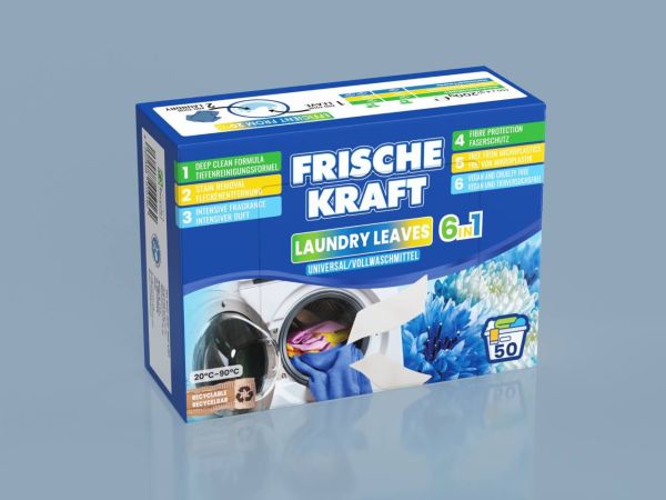 Универсальные салфетки для стирки Frische Kraft 6в1, 50 шт