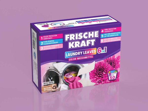 Универсальные салфетки для стирки Frische Kraft для цветной 6в1, 50 шт