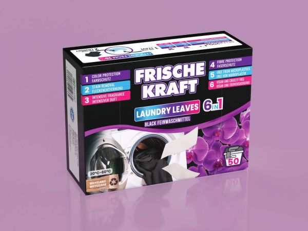 Универсальные салфетки для стирки Frische Kraft для черного 6в1, 50 шт
