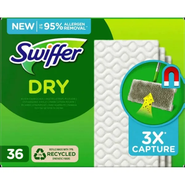 Сменные сухие салфетки для швабры Swiffer Dry, 36 шт
