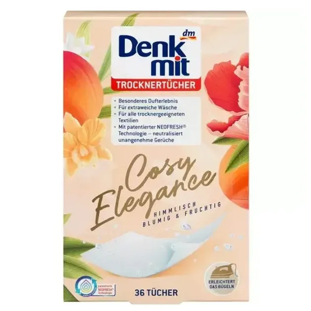 Серветки Denkmit для сушарки з квітковим ароматом, 36 шт