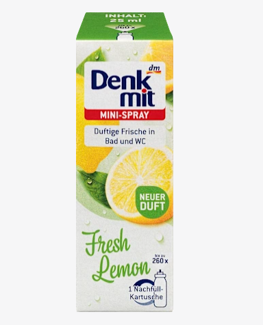 Мини-спрей освежитель воздуха Denkmit Lufterfrischer Лимон сменный блок, 25 мл