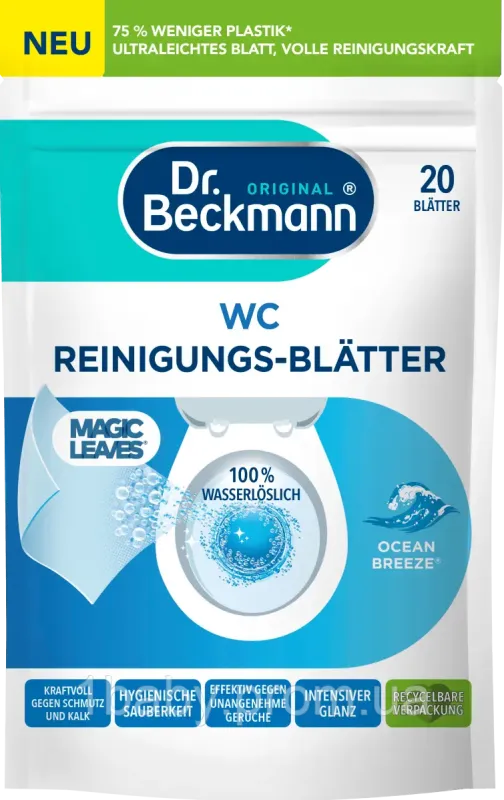 Салфетки для чистки унитаза Dr. Beckmann Reinigungs-Blatter Ocean Breeze 20 шт