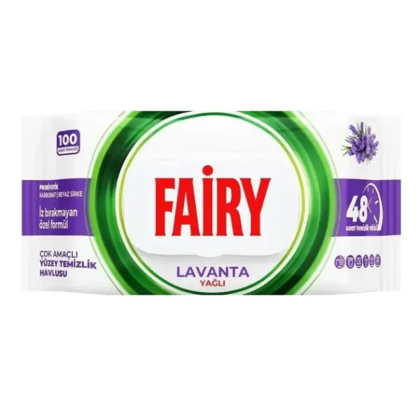 Універсальні вологі серветки Fairy для прибирання з ароматом лаванди 100 шт