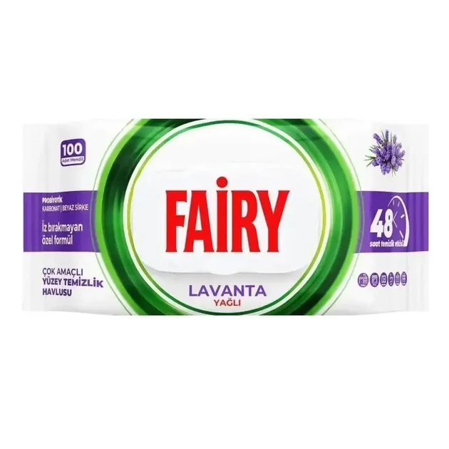 Універсальні вологі серветки Fairy для прибирання з ароматом лаванди 100 шт