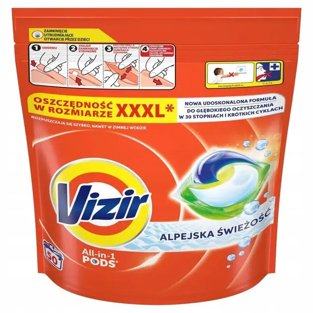 Капсули для прання Vizir All-in-1 Alpine Fresh (Альпійська свіжість) 50 шт