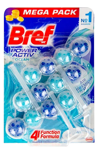 Туалетные блоки для унитаза Bref Power Activ Ocean Breeze, 3 шт. x 50 г