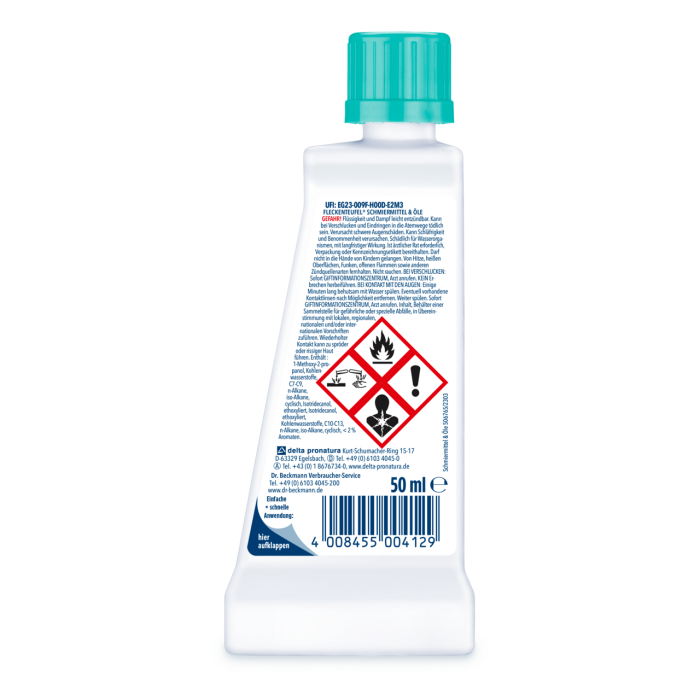 Плямовивідник Dr. Beckmann Fleckenteufel Schmiermittel & Öle ід промислових масел, воску та багато іншого 50 мл