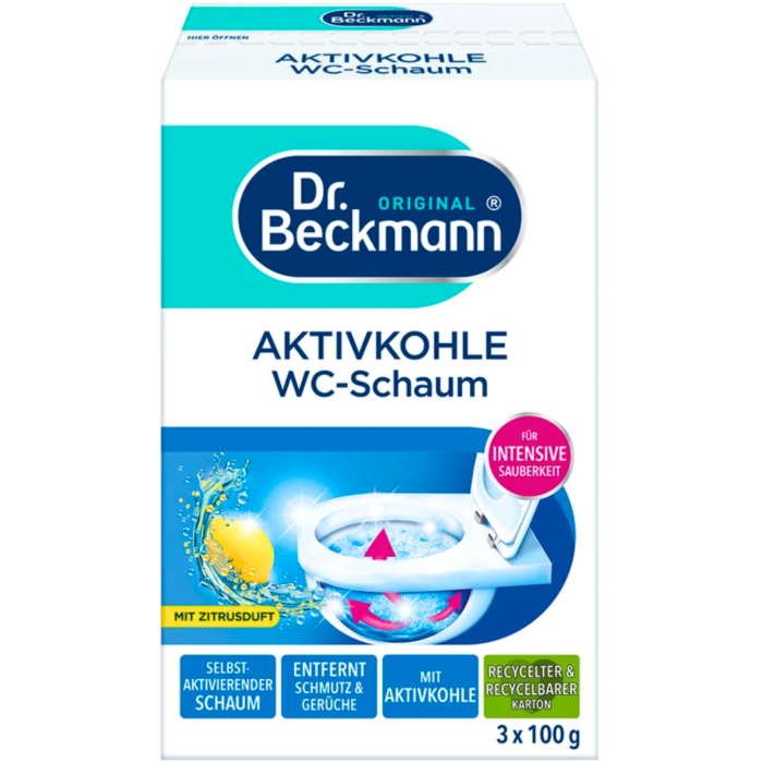 Очищувач для унітазу Dr. Beckmann Aktivkohle 3 шт по 100 g