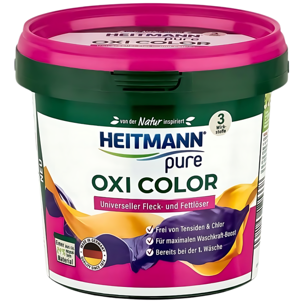 Кислородный порошок для удаления пятен + усилитель для стирки Heitmann Pure Color Oxi Stain Remover Powder 500g