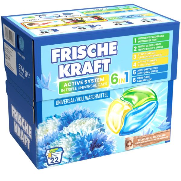 Капсулы для стирки Frische Kraft универсальные, 22 шт.