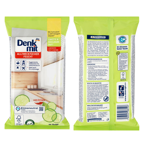 Серветки для прибирання Denkmit Pure Frische 50 шт