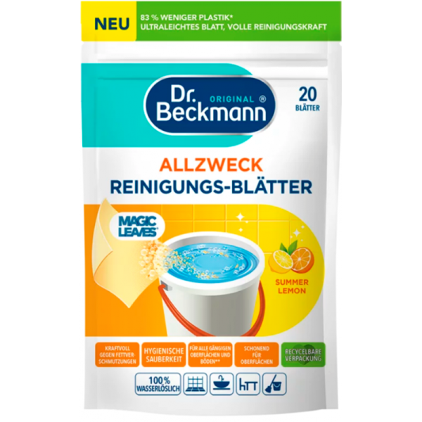 Салфетки для мытья полов и поверхностей Dr. Beckmann Allzweck Reinigungs-Blätter Cytrynowe