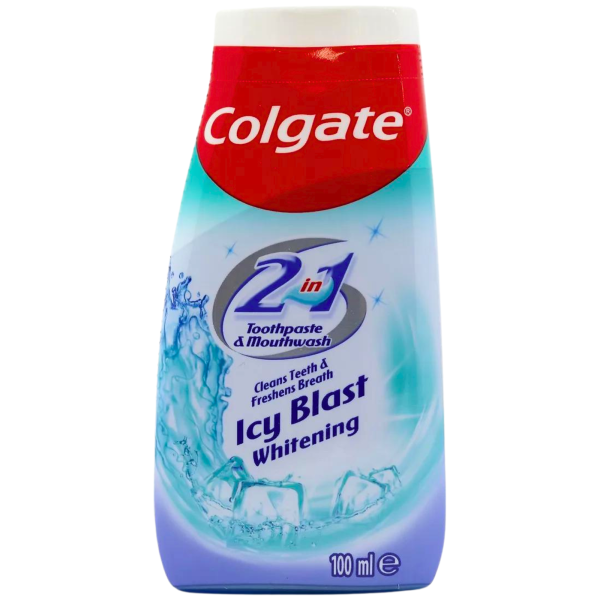 Зубная паста и жидкость для полоскания Colgate 2in1 Icy Blast Toothpaste 100ml